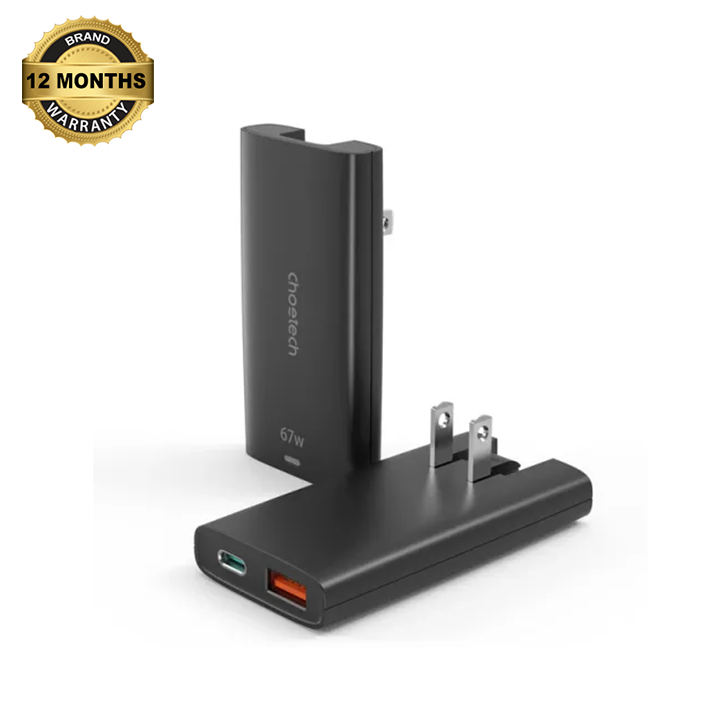Choetech PD65W GAN Ultra thin A+C  wall charger black AR Trading Official Storeonline shop bangladeshothoba.com