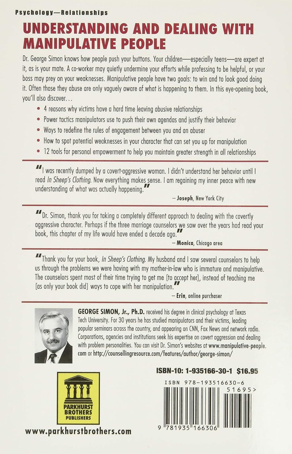 Picture of In Sheep's Clothing: Understanding and Dealing with Manipulative People Book by George K. Simon (Paperback)