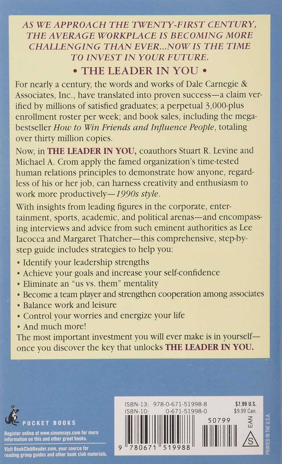 Picture of The Leader In You: How to Win Friends, Influence People and Succeed in a Changing World by Dale Carnegie (Paperback)