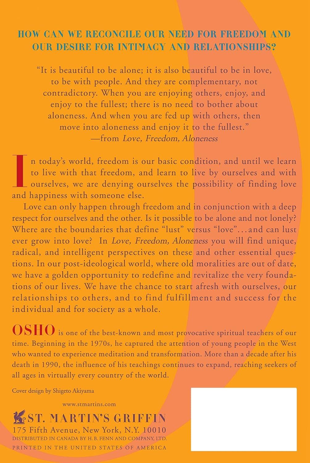 Picture of Love, Freedom and Aloneness Book by Osho (Paperback)