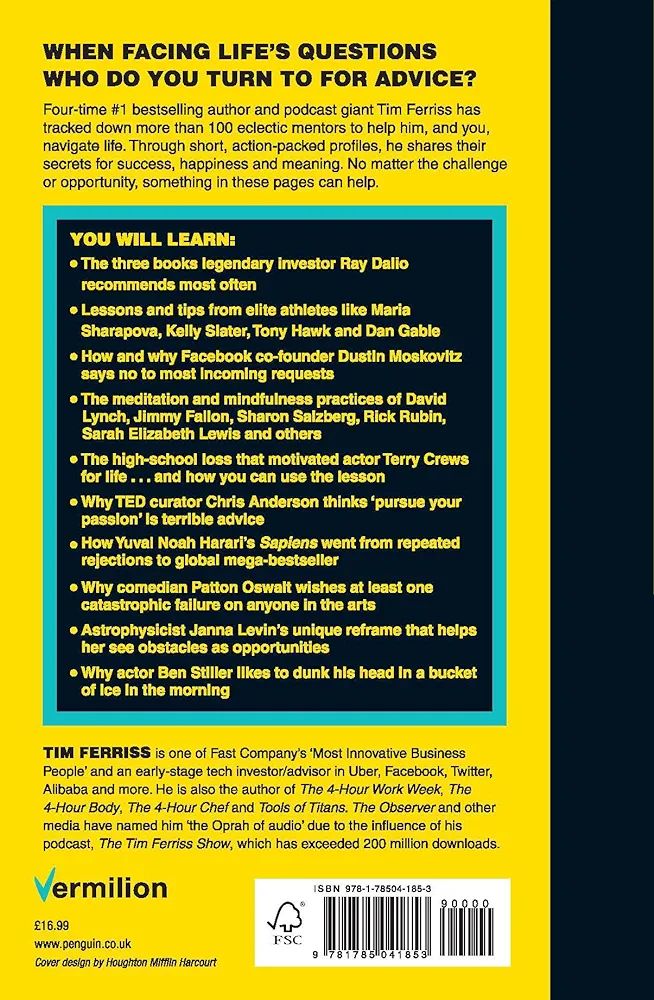 Picture of Tribe of Mentors: Short Life Advice from the Best in the World Book by Tim Ferriss (Paperback)