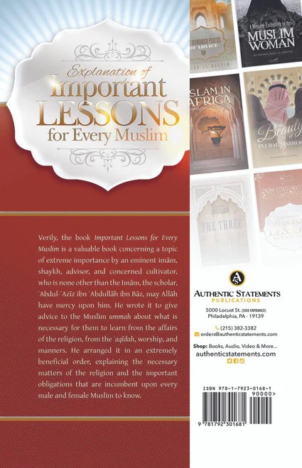 Picture of Explanation Of Important Lessons For Every Muslim by Shaykh-'Abdur-Razaq Al-Abad (Paperback)