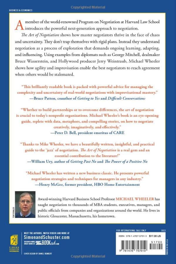Picture of The Art of Negotiation: How to Improvise Agreement in a Chaotic World by Michael Wheeler (Paperback)
