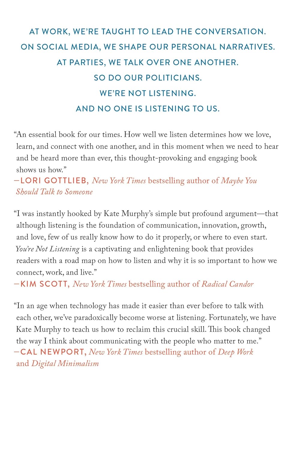 Picture of You're Not Listening by Kate Murphy (Paperback)