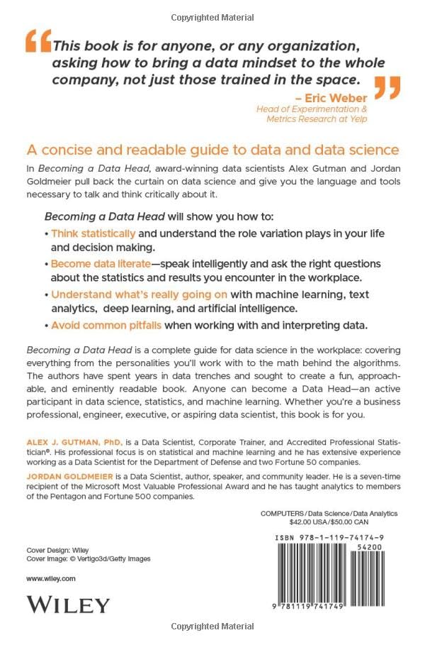 Picture of Becoming a Data Head: How to Think, Speak, and Understand Data Science, Statistics, and Machine Learning by Alex J. Gutman (Paperback)