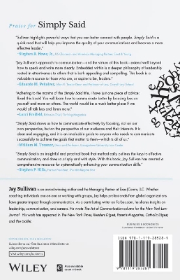 Picture of Simply Said: Communicating Better at Work and Beyond by Jay Sullivan (Paperback)