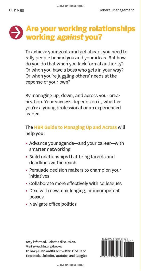 Picture of HBR Guide to Managing Up and Across (HBR Guide Series) by Harvard Business Review (Paperback)