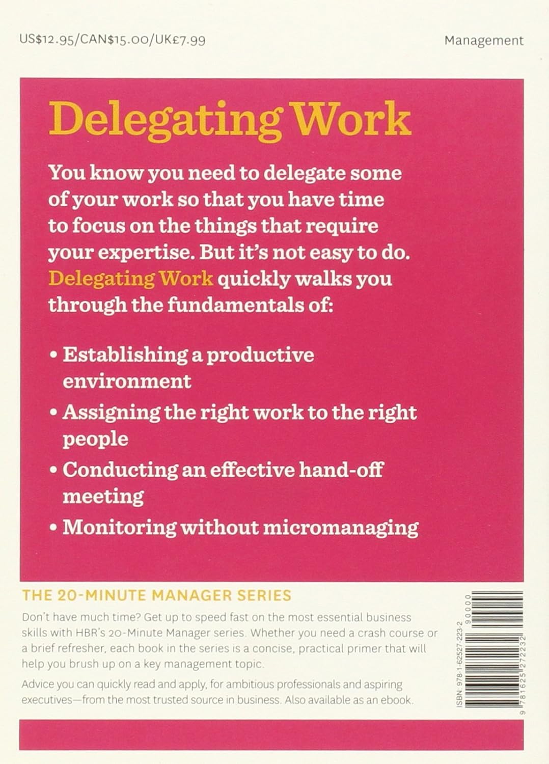 Picture of Delegating Work (HBR 20-Minute Manager Series) by Harvard Business Review (Paperback)