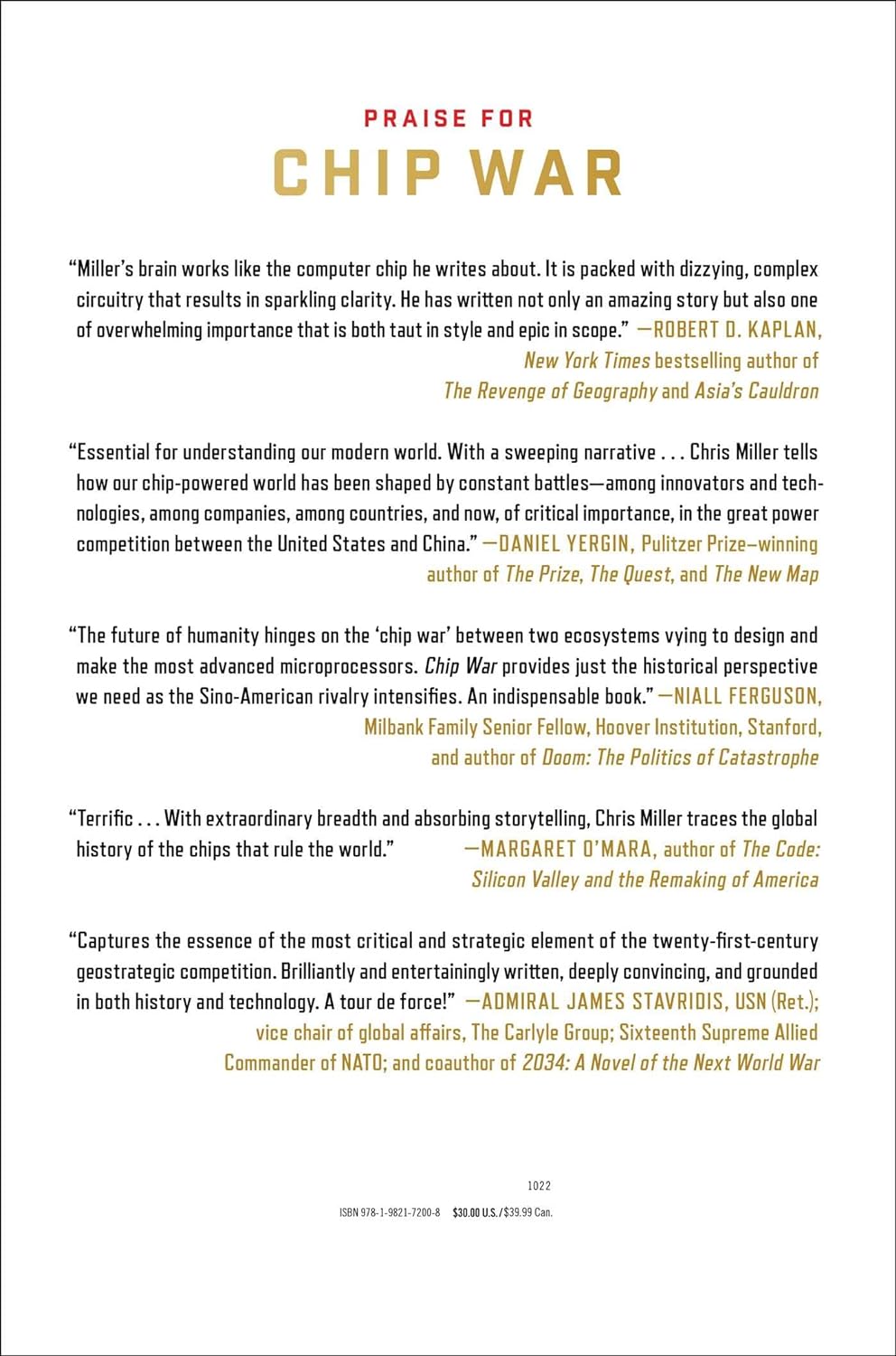 Picture of Chip War: The Fight for the World's Most Critical Technology by Chris Miller (Paperback)