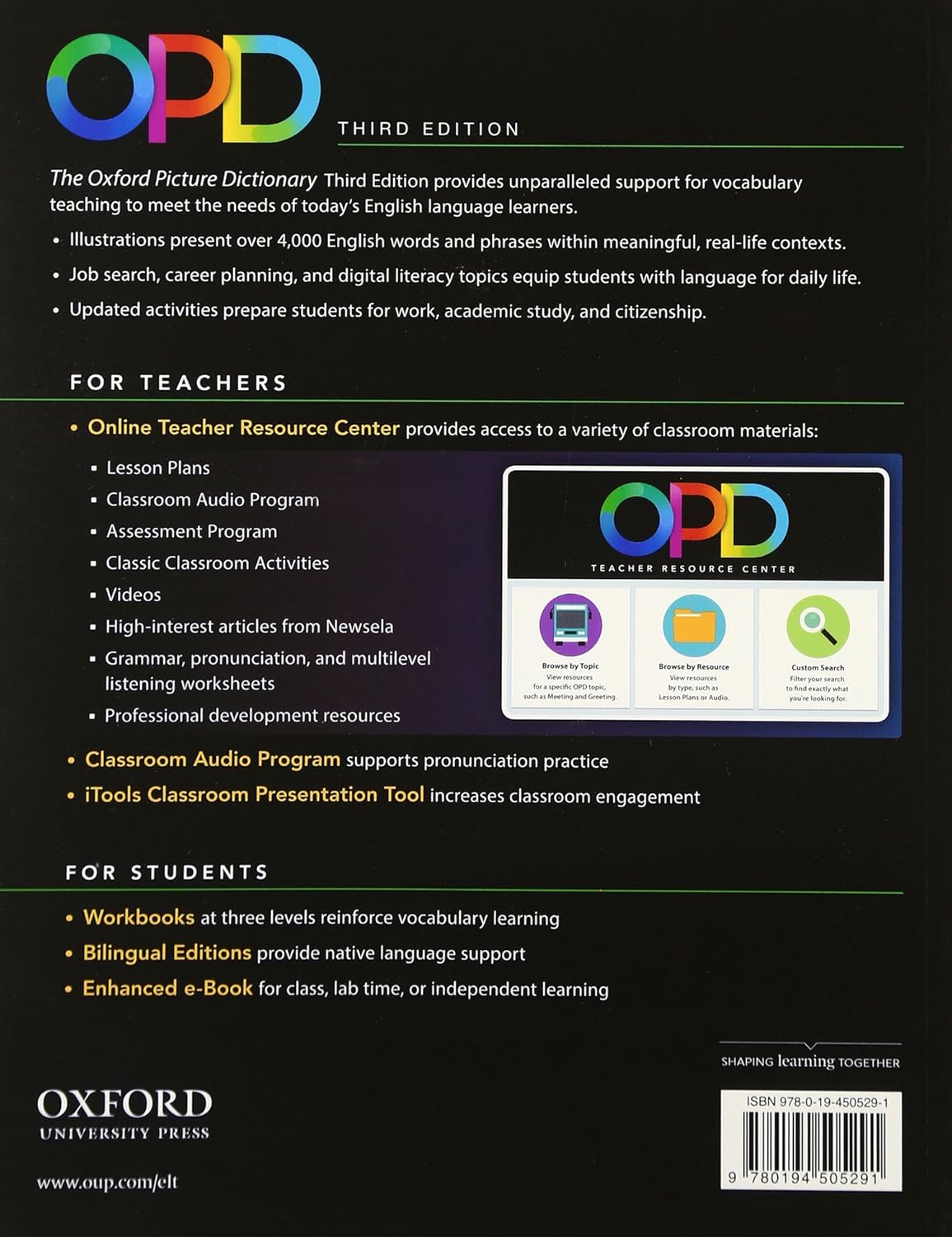 Picture of Oxford Picture Dictionary, 3rd Edition ( Color Print) by Jayme Adelson-Goldstein & Norma Shapiro (Paperback)