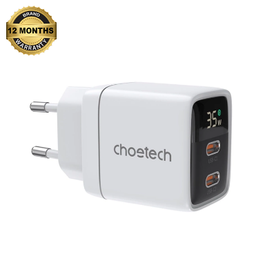 Choetech PD35W GAN Dual type-C Display wall charger US black AR Trading Official Storeonline shop bangladeshothoba.com