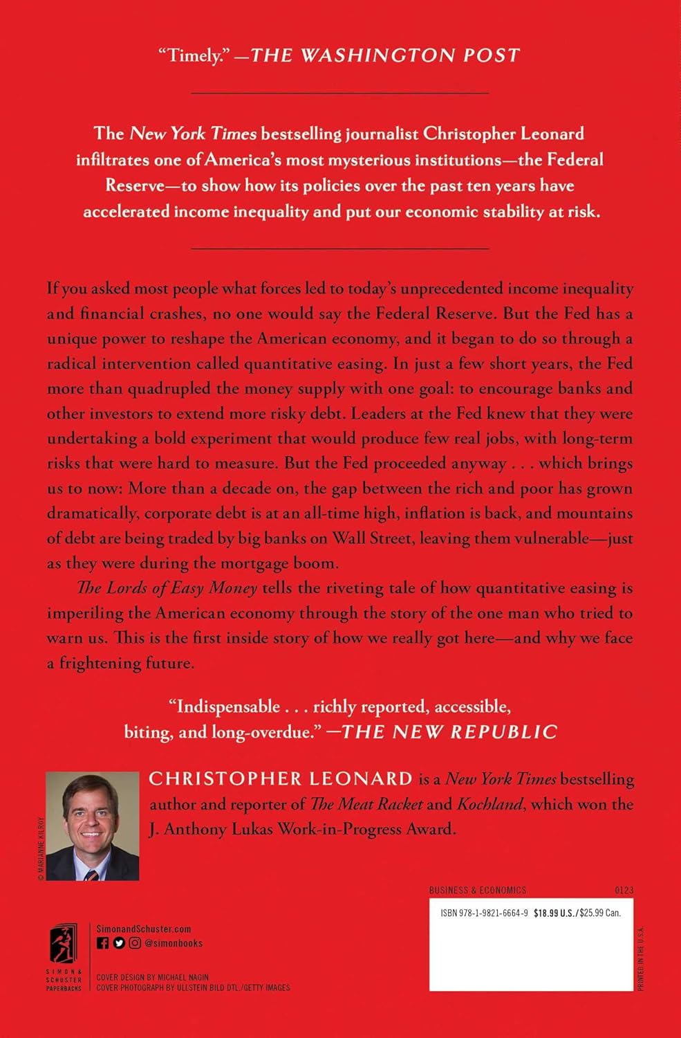 Picture of The Lords of Easy Money: How the Federal Reserve Broke the American Economy by Christopher Leonard (Paperback)