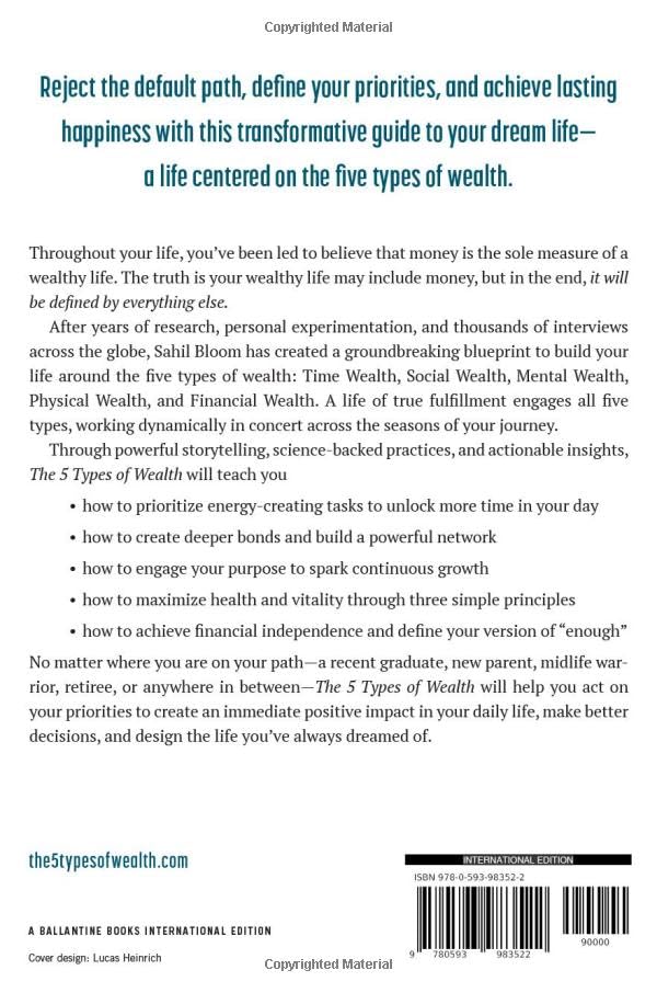 Picture of The 5 Types of Wealth: A Transformative Guide to Design Your Dream Life by Sahil Bloom (Paperback)