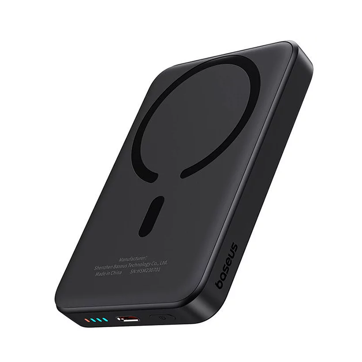 Picture of OS-Baseus Magnetic Mini Air  Wireless Fast Charge Power Bank 10000mAh 20W Cluster Black（With Simple  Charging Cable Type-C to Type-C (20V/3A) 30cm Black)
