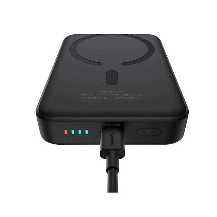 Picture of OS-Baseus Magnetic Mini Air  Wireless Fast Charge Power Bank 10000mAh 20W Cluster Black（With Simple  Charging Cable Type-C to Type-C (20V/3A) 30cm Black)