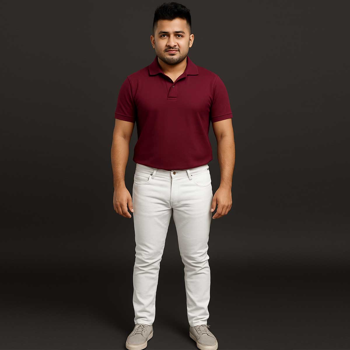 Picture of White denim pant for men new collection 2025 | Export quality jeans pant for men white | white colour denim pant for men | Big size white pant for men