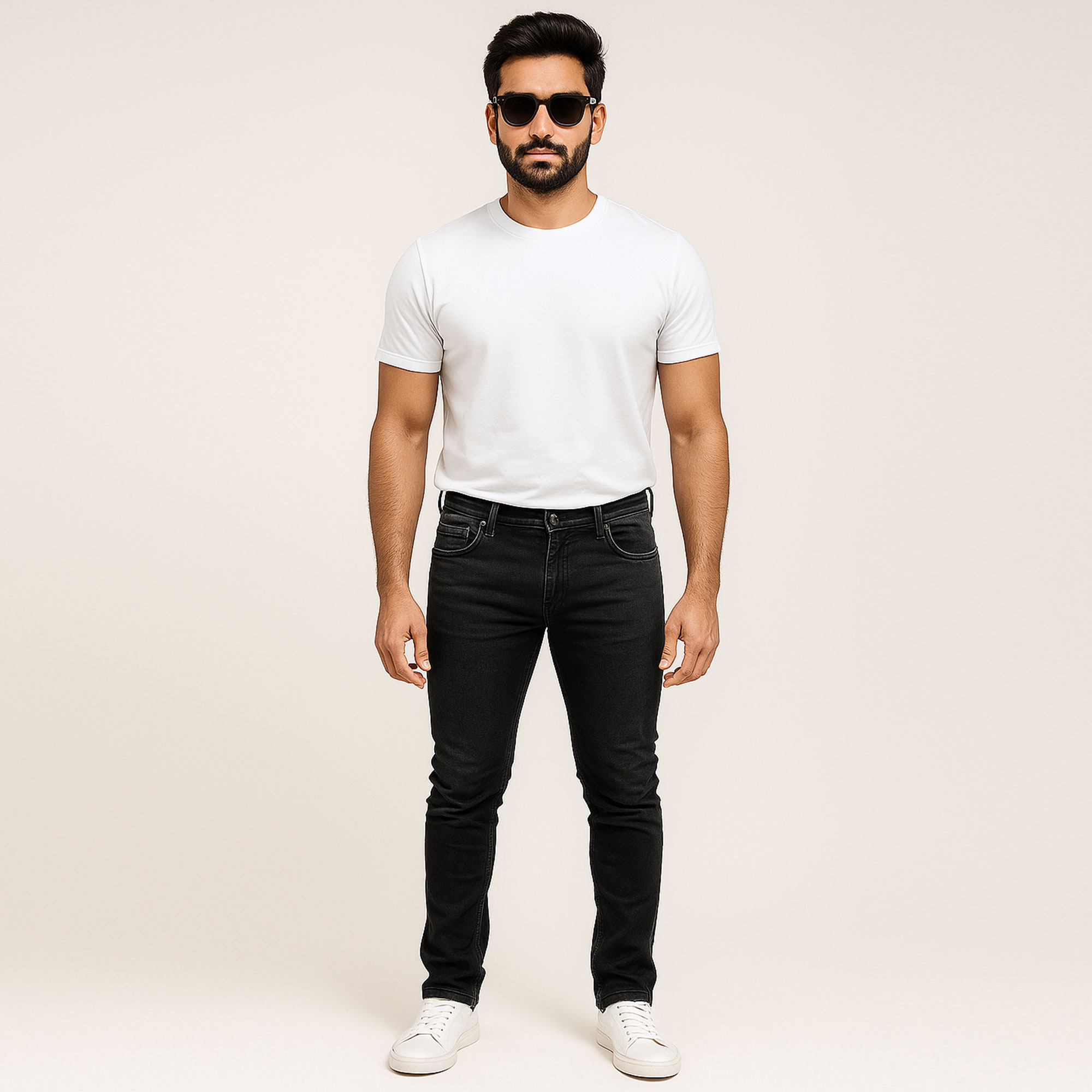 Picture of Export quality black pant for men new collection 2025 | Stretch jeans pant for men black color - Denim pant for men