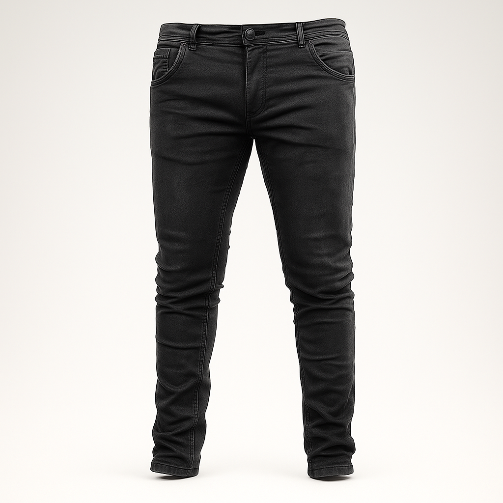 Picture of Export quality black pant for men new collection 2025 | Stretch jeans pant for men black color - Denim pant for men