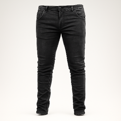 Picture of Export quality black pant for men new collection 2025 | Stretch jeans pant for men black color - Denim pant for men