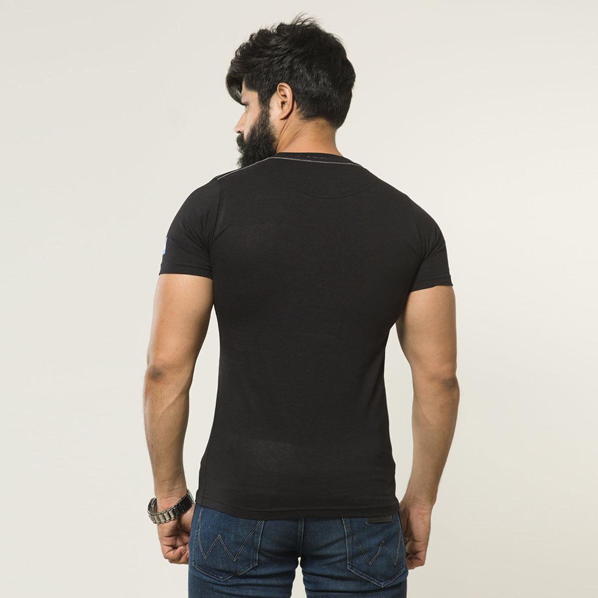 Picture of Black tshirt for men new collection 2025 | Cotton tshirt for men black | Argentina fan tshirt for men | Messi tshirt for men