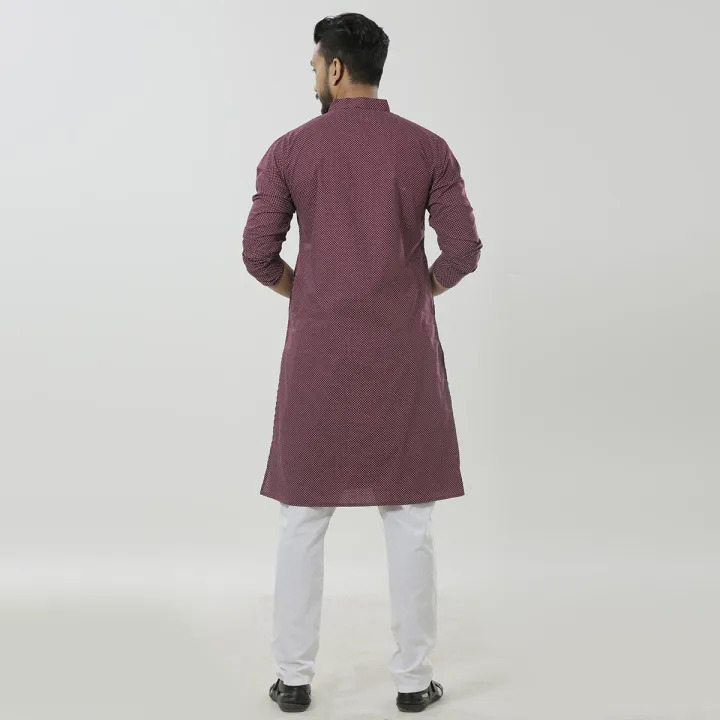 Picture of Rosy Brown Cotton Panjabi For Men