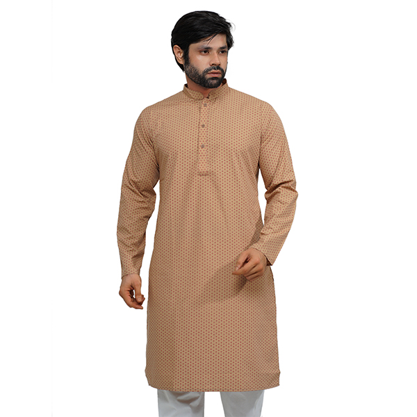 Picture of Panjabi for men cotton cream | Premium panjabi for men new collection 2024 | Panjabi for men new collection 2024 stylist