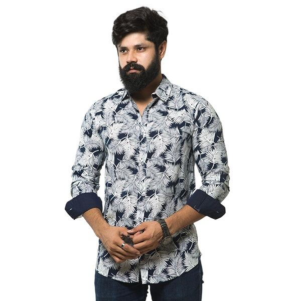 Picture of Printed shirt for men brand | Blue shirt for men new 2024 brand stylish | Shirt for men new 2024 brand