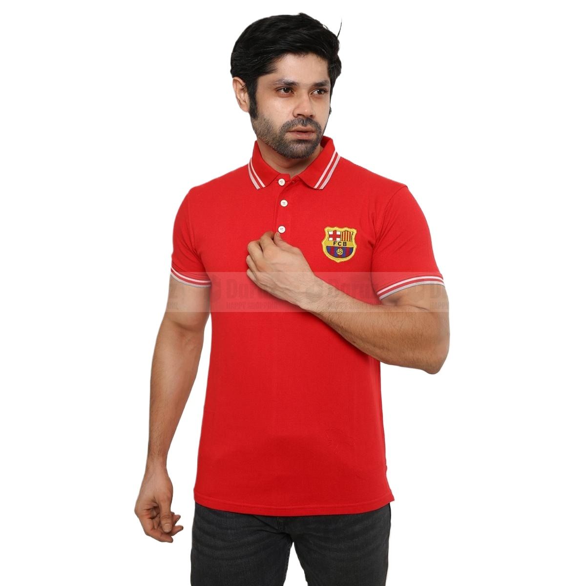 Picture of Red colour polo shirt for men | Premium polo shirt for men new 2024 brand | Barcelona polo shirt