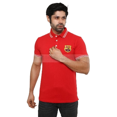 Picture of Red colour polo shirt for men | Premium polo shirt for men new 2024 brand | Barcelona polo shirt
