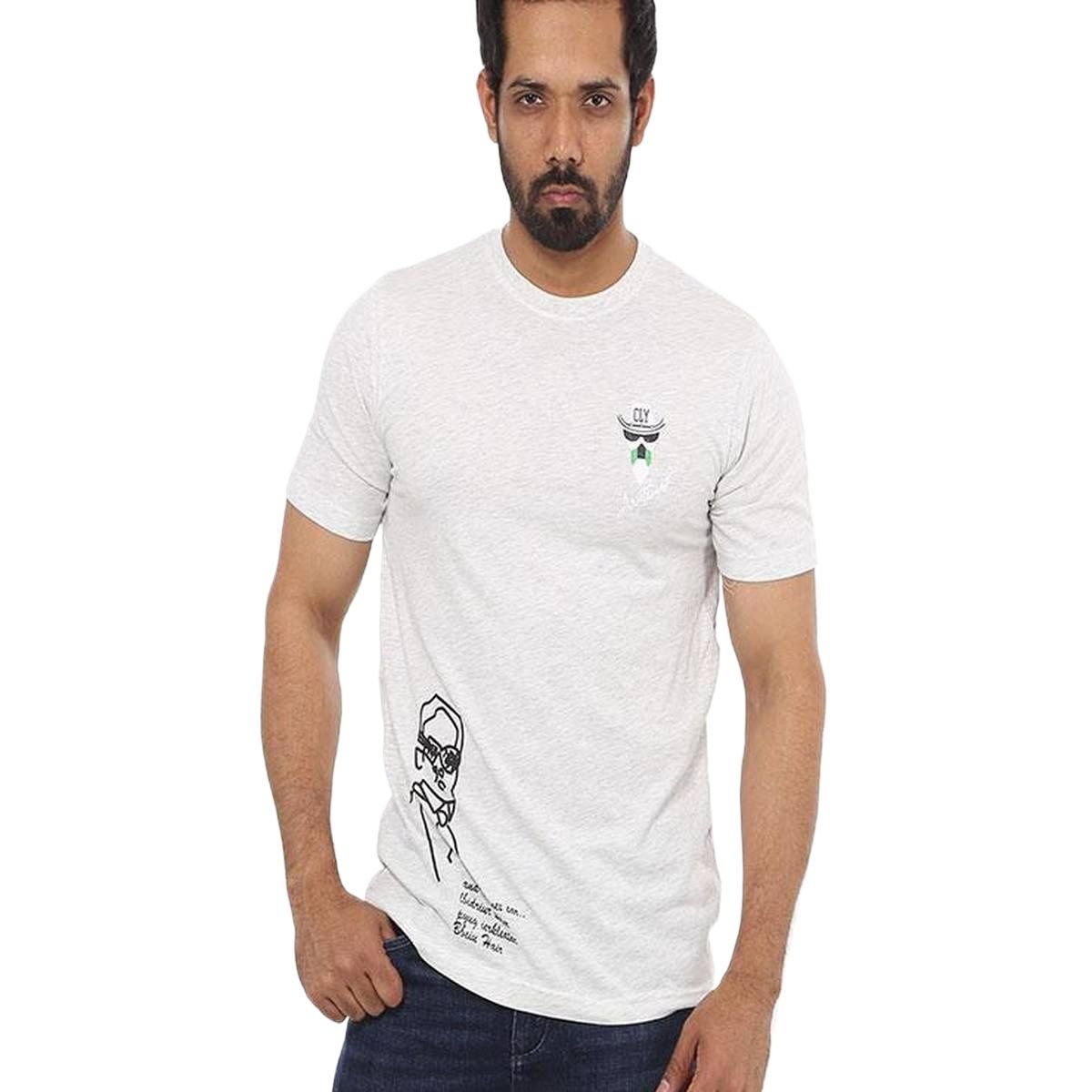 Picture of Light ash color tshirt for men | Cotton tshirt for men