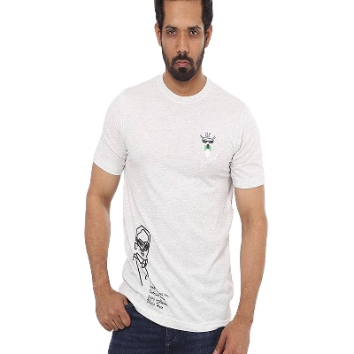 Picture of Light ash color tshirt for men | Cotton tshirt for men