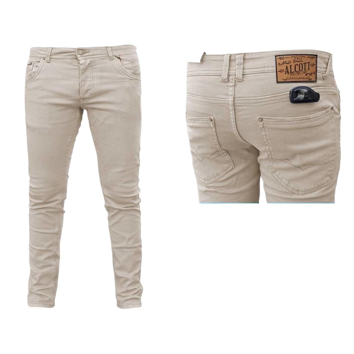 Picture of Light cream color denim pant collection for men | Cream jeans pant collection for men