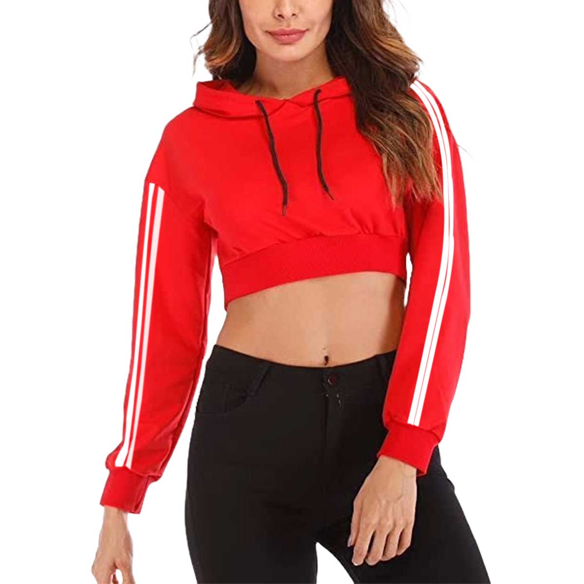 Picture of Pink hoodie for women | Baby pink colour ladies hoodie collection 2025 | Export quality crop hoodie for women