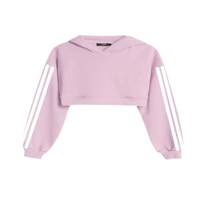 Picture of Pink hoodie for women | Baby pink colour ladies hoodie collection 2025 | Export quality crop hoodie for women