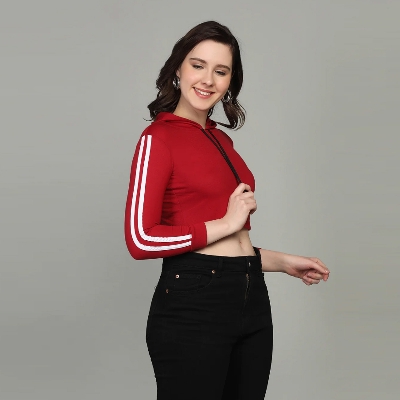 Picture of Pink hoodie for women | Baby pink colour ladies hoodie collection 2025 | Export quality crop hoodie for women