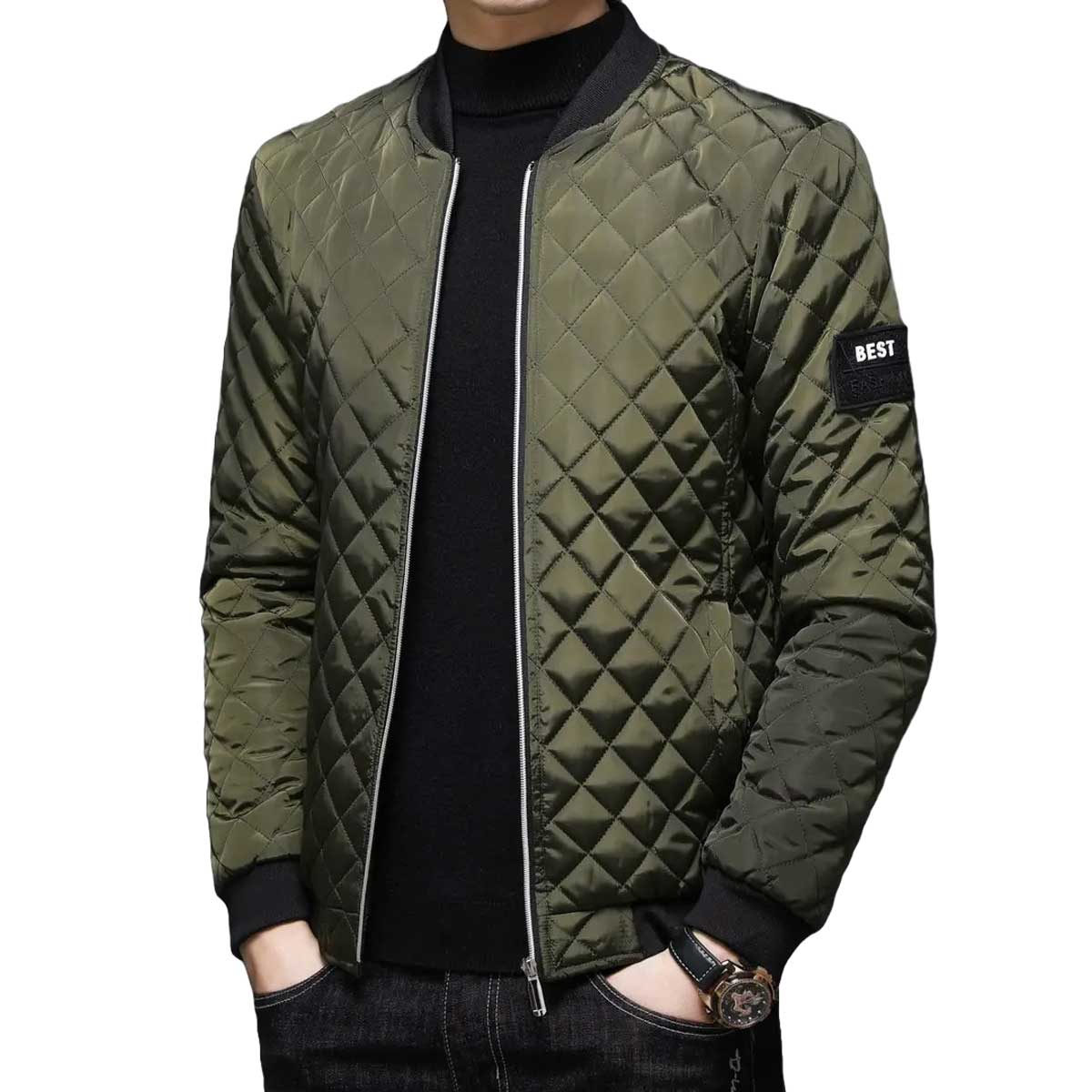 Picture of Olive and blue jacket for men winter 2024 double part | Black jacket for men stylish black jacket for men winter | Olive jacket for men 2024 new collection