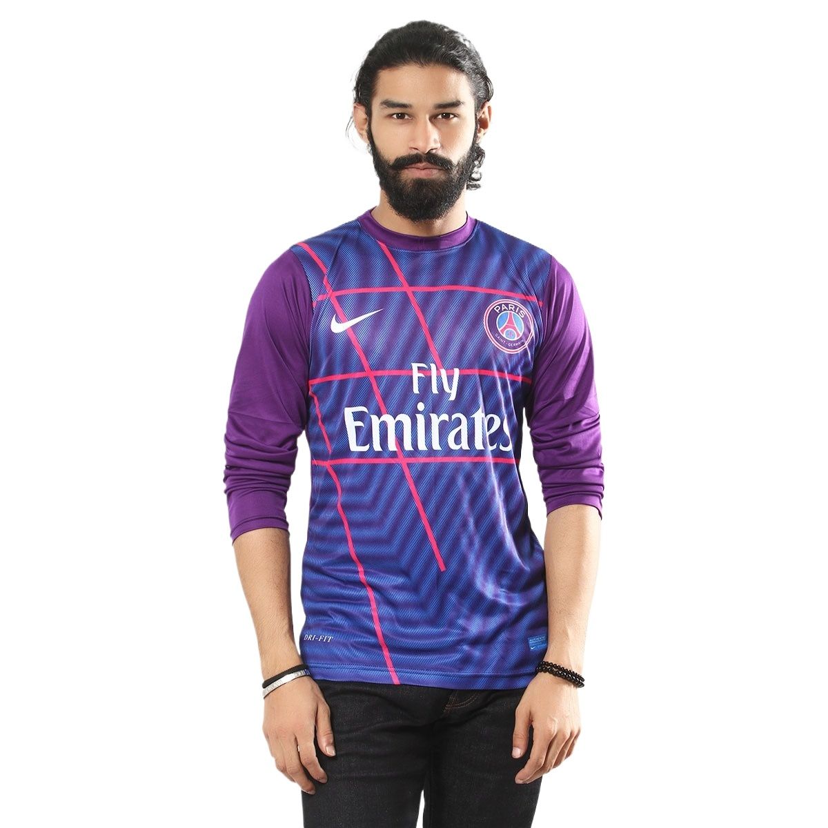 Picture of Purple blue tshirt for men new collection 2024 | Full sleeve tshirt for men blue | All over printed tshirt for men