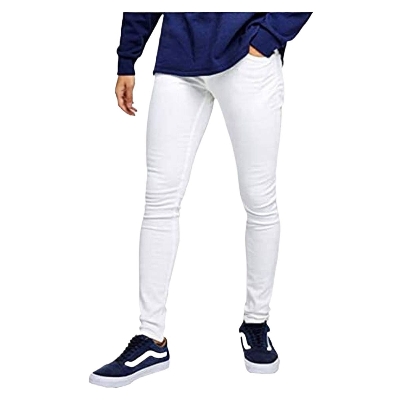 Picture of Export quality white jeans pant for men | Narrow shape denim pant for men white | Stretch jeans pant for men white colour | White pant for men stylish brand