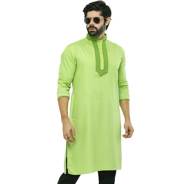 Picture of Panjabi for men cotton lemon | premium panjabi for men new collection 2024 | panjabi for men new collection 2024 stylist | panjabi for men new collection 2024 brand