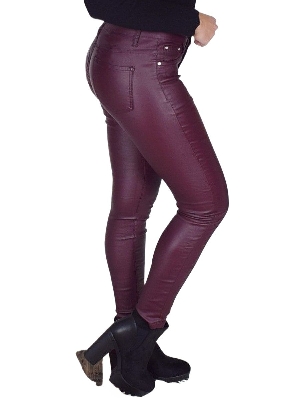 Picture of Purple pant for women stylish jins black purple | Low price leather pant for girls stylish | Winter leggings for women skin colour