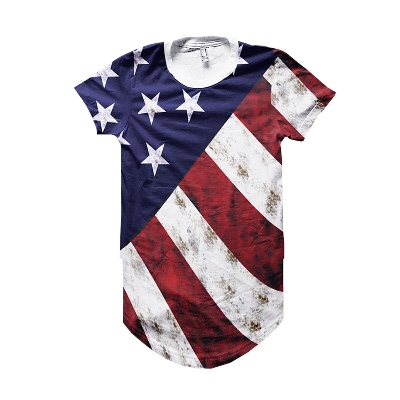 Picture of American flag tshirt for men new collection 2024 | Cotton tshirt for men blue and white