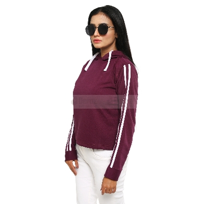 Picture of Purple hoodie for women low price | Women hoodie dress collection | Winter hoodie collection for women