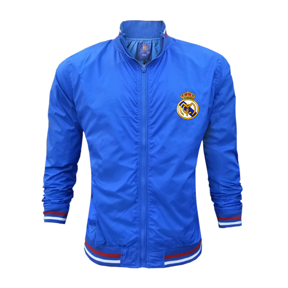 Picture of Real madrid jacket for men | Waterproof jacket for men | Lake blue jacket for men winter | Biker jacket for men winter | Windproof jacket for men new collection 2024 | Air proof double part jacket for men at low price