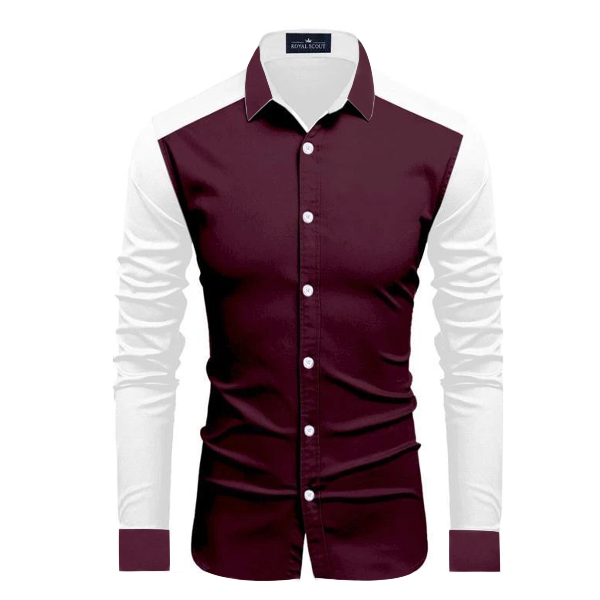 Picture of Maroon Cotton Full Sleeve Shirt For Men | Maroon shirt for men new 2024 brand stylish