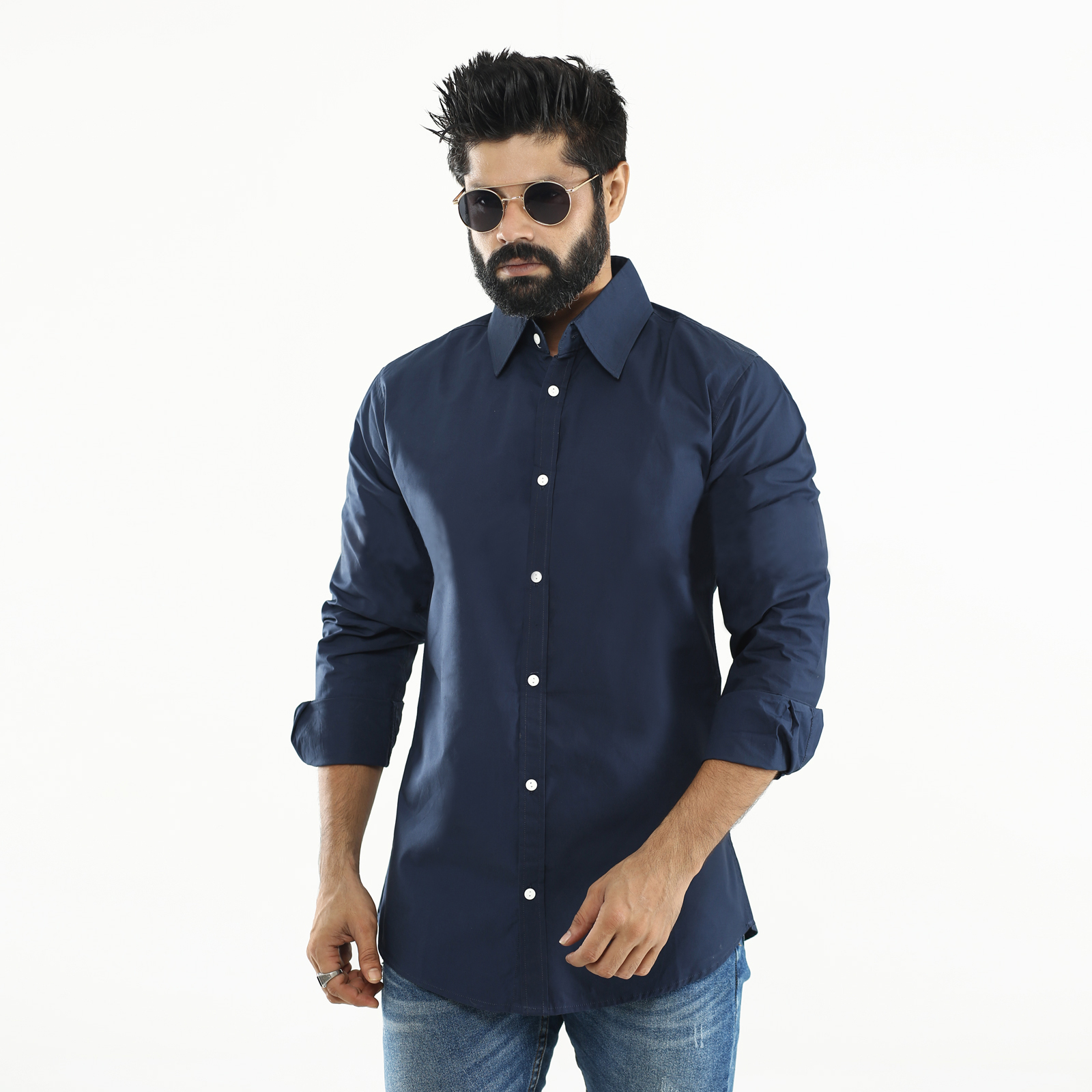 Picture of Blue color shirt for men 2024 stylish | Blue colour shirt for men new collection | Export quality formal shirt for men blue colour