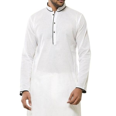 Picture of Stylish white panjabi for men cotton | White panjabi for men low price | white panjabi for men new collection 2023