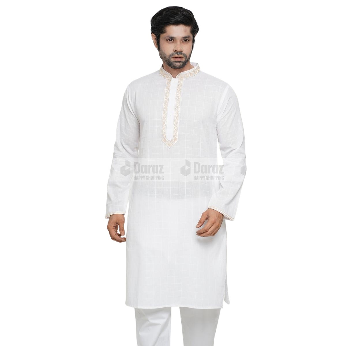 Picture of Low price white panjabi for men cotton  | White panjabi for men stylish 2024 | White panjabi for men new collection 2024