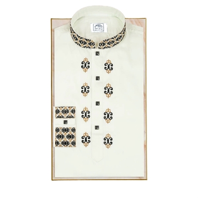 Picture of White cotton panjabi for men stylish 2024 eid | White panjabi for men low price | Mens panjabi high quality