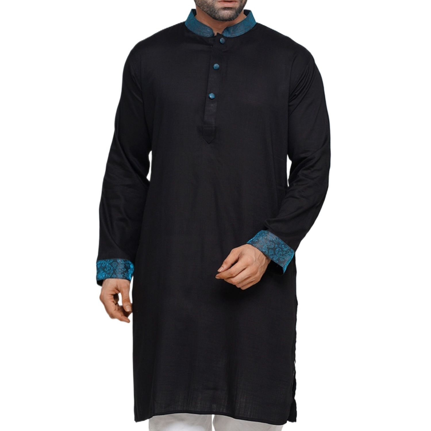Picture of Black panjabi for men stylish | Black panjabi for men new collection 2024 |  Black panjabi for men stylish high quality | Cotton panjabi for men low price