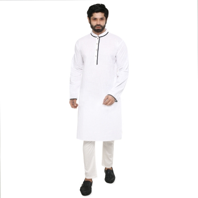 Picture of Panjabi For Men New Collection 2024 Stylish | White Panjabi For Men Stylish | New Panjabi Collection 2024 White | Eid Collection Panjabi 2024 | Kurta For Men New Collection 2024 - কাপল ড্রেস শাড়ি